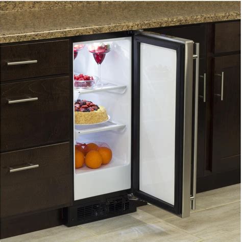 Looking for extra refrigeration storage in a slim 15 footprint This compact all refrigerator accommodates items of various heights and can store as many as four 12-packs. . Marvel refrigeration